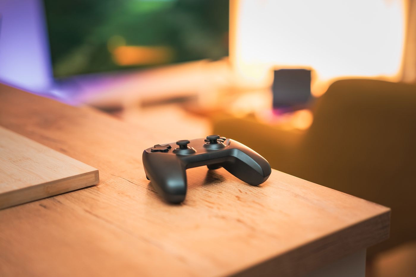 Controller in a cosy gaming room